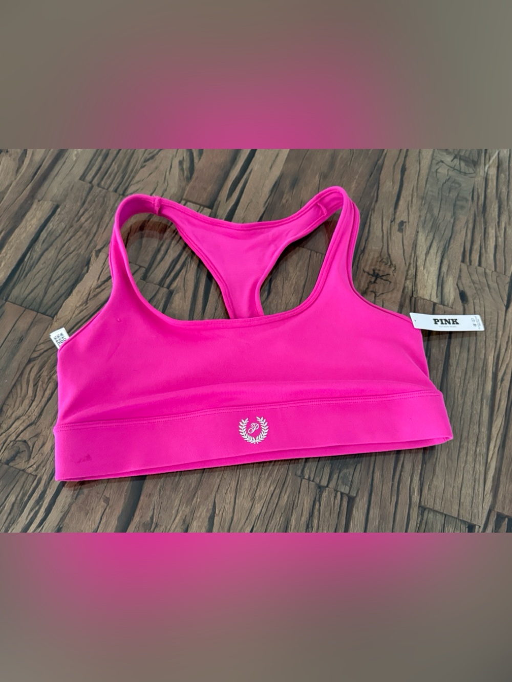 New Victoria's Secret PINK Relay Racerback Sports Bra bralette medium barbiecore